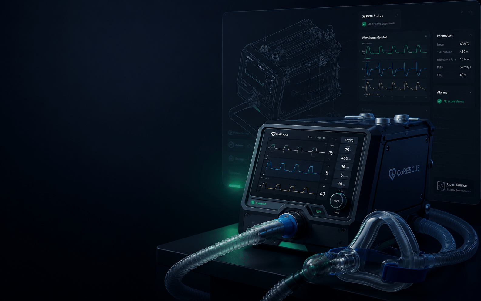Name, identity and website for an open-source ventilator
