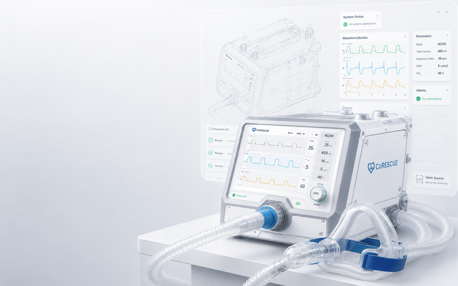 Name, identity and website for an open-source ventilator