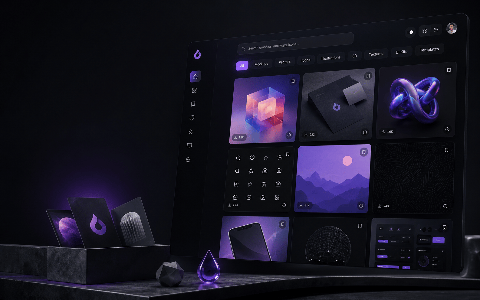 Open graphic-resource library for designers