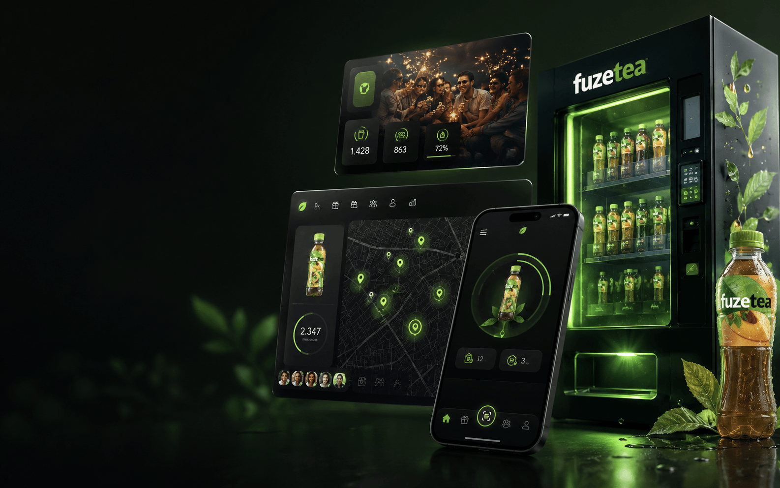 Web app for the Fuze Tea vending-machine launch
