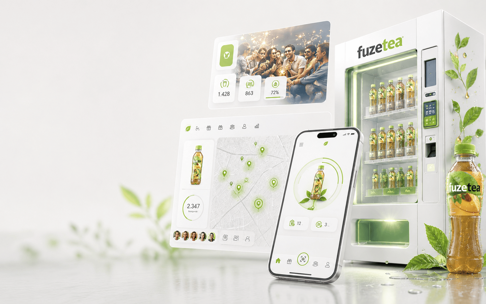 Web app for the Fuze Tea vending-machine launch
