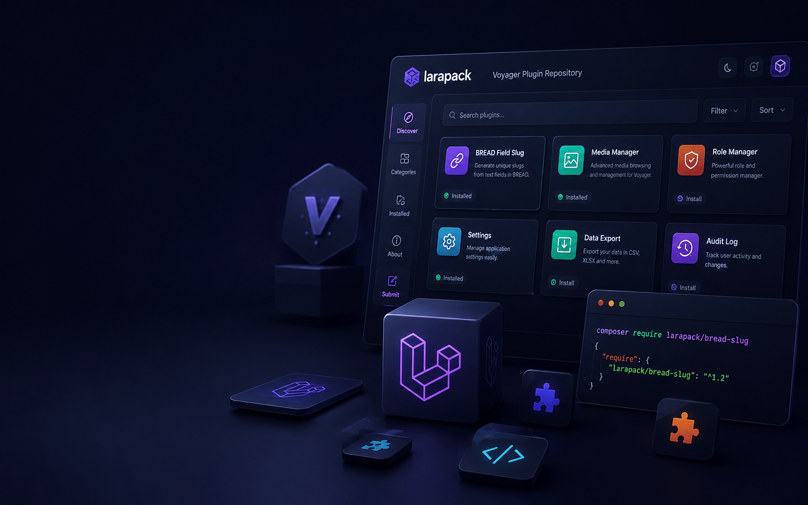 Plugin repository for the Voyager admin panel