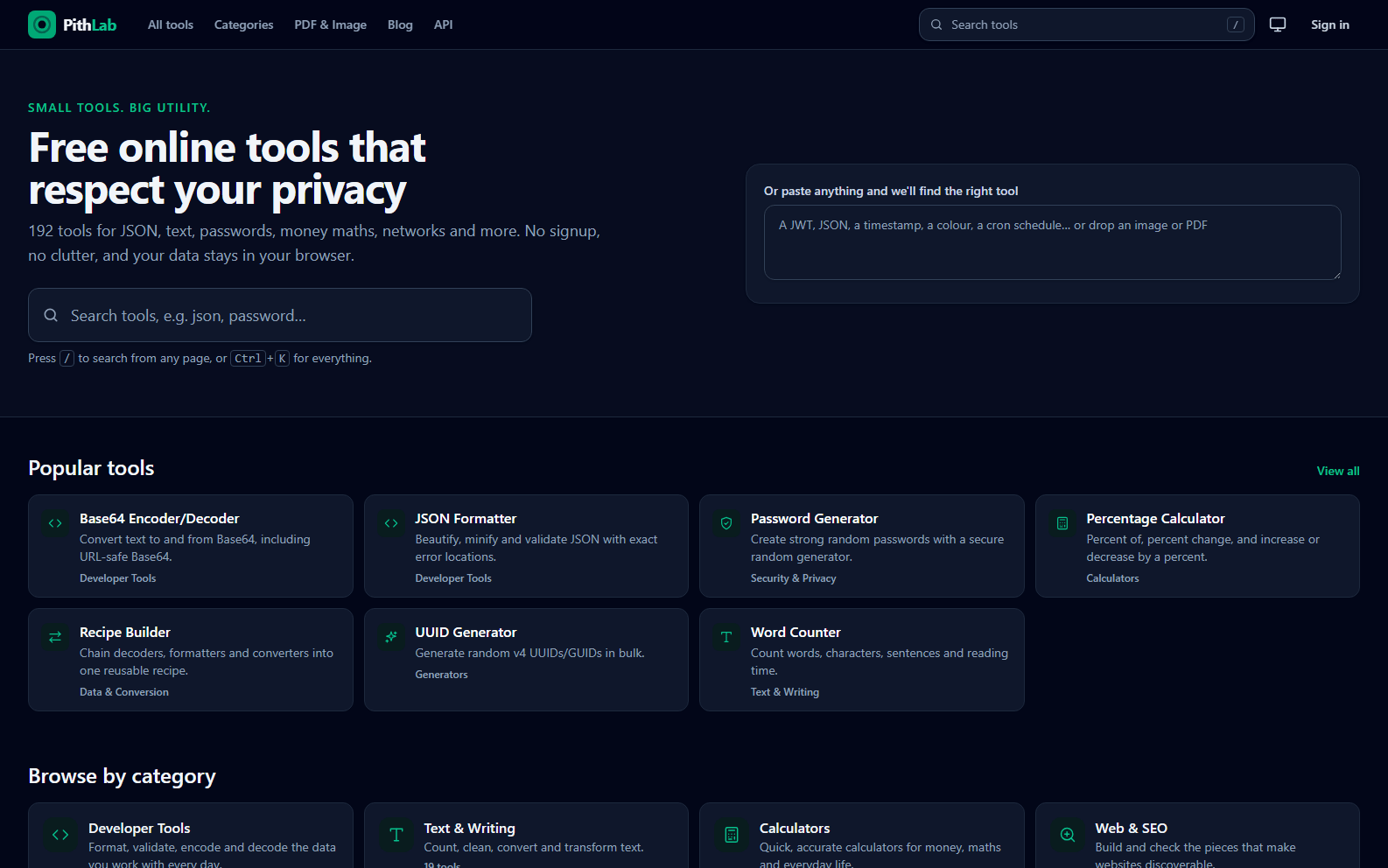 Free online utility tools for people, programs and AI agents
