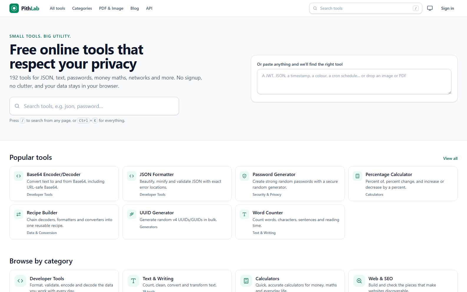 Free online utility tools for people, programs and AI agents