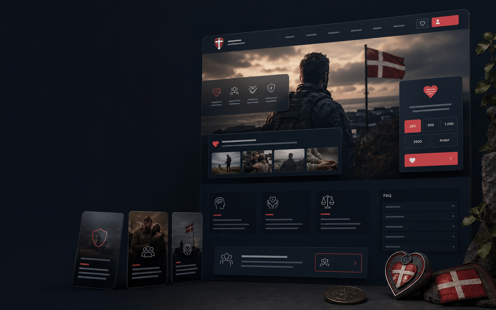 Homepage redesign for a Danish veterans' support organisation