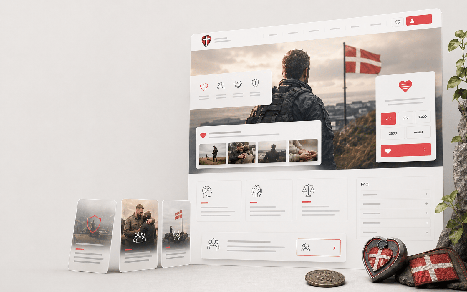 Homepage redesign for a Danish veterans' support organisation